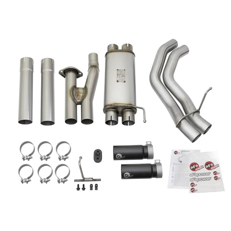 aFe Rebel Series 3 IN 409 Stainless Steel Cat-Back Exhaust System w/Black Tip (49-43091-B)