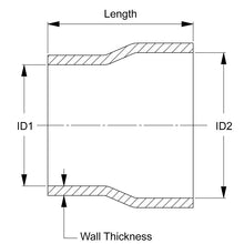 Load image into Gallery viewer, HPS 3/8&quot; 1/2&quot; ID, 4&quot; Long, Silicone Reducer Coupler Hose, High Temp 4 ply R (HTSR-038-050-L4-BLK)