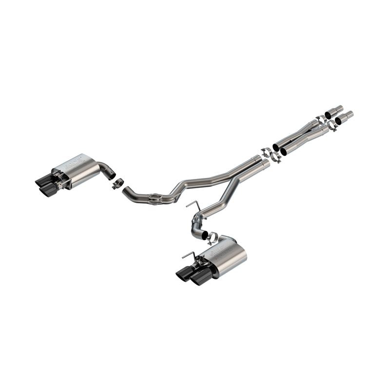 Borla w/ Active Exhaust ATAK Cat-Back Exhaust System - Black Chrome for 2024 Ford Mustang GT 5.0L V8 (140963BC)