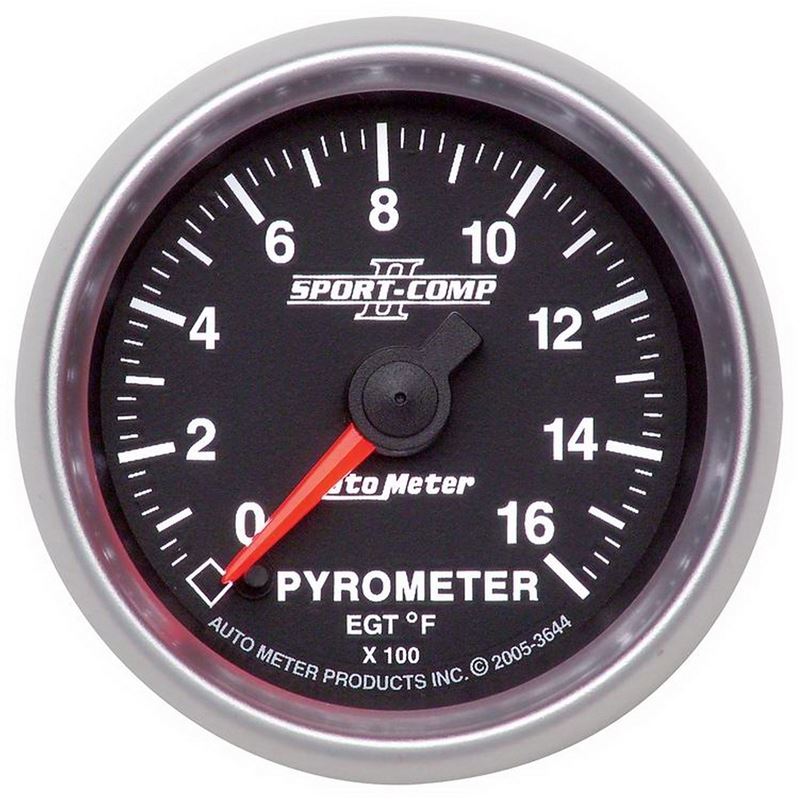 AutoMeter Sport-Comp II Full Sweep Electronic 52mm 0-1600 degree F Pyrometer Gauge (3644)