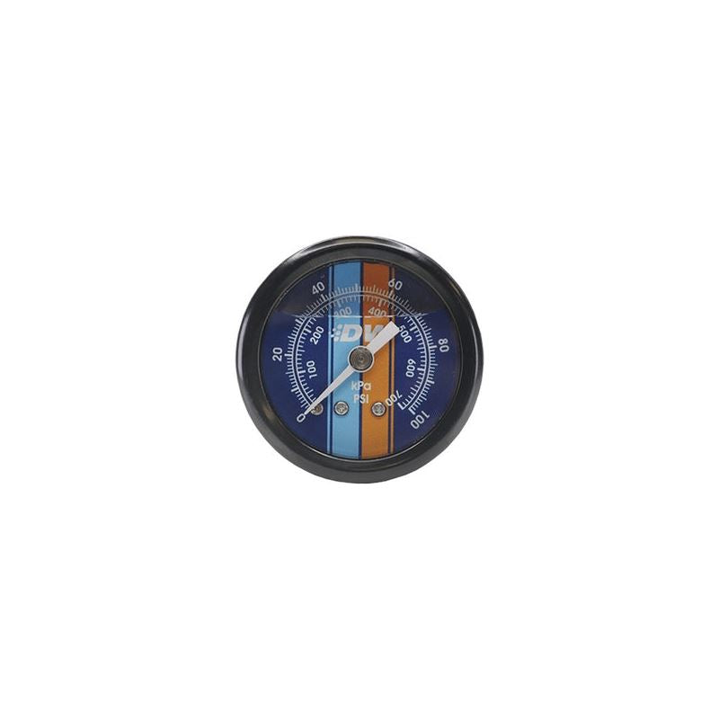 Deatschwerks Mechanical Fuel Pressure Gauge 1/8 NPT. 0-100 PSI.1.5 in Diameter, Blue Face (6-01-G2L)