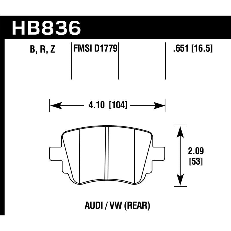 Hawk Performance Performance Ceramic Brake Pads (HB836Z.651)