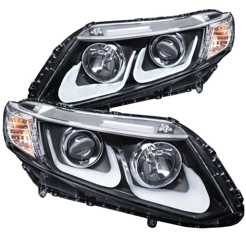 ANZO USA 2012-2015 Honda Civic Projector Headlights w/ U-Bar Black (121479)