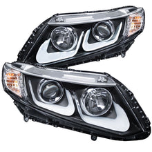 Load image into Gallery viewer, ANZO USA 2012-2015 Honda Civic Projector Headlights w/ U-Bar Black (121479)