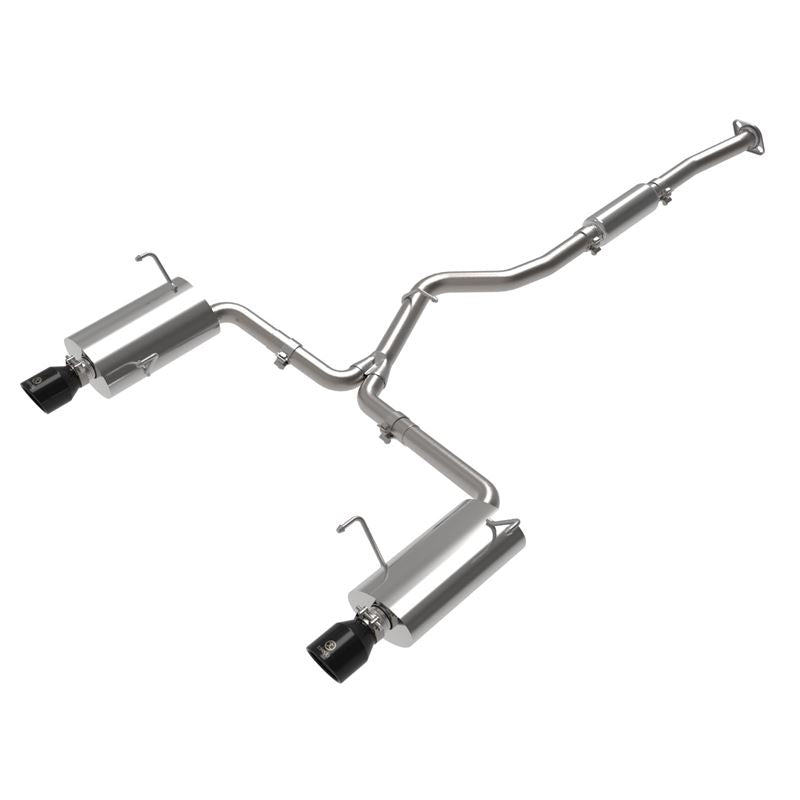 Takeda 2-1/2 IN to 2-1/4 IN 304 Stainless Steel Cat-Back Exhaust w/ Black Tip (49-36804-B)