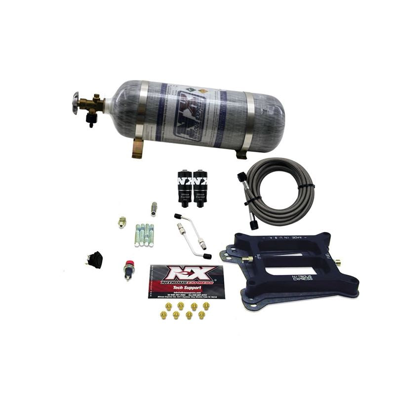 Nitrous Express 4150 Hitman 4-BBL Nitrous Kit (100-200HP) w/Composite Bottle (40040-12)