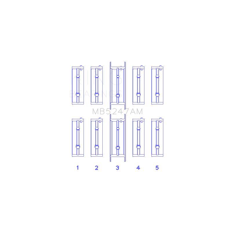 King Engine Bearings Main Bearing Set for 1999-2002 Daewoo Leganza (MB5247AM0.5)