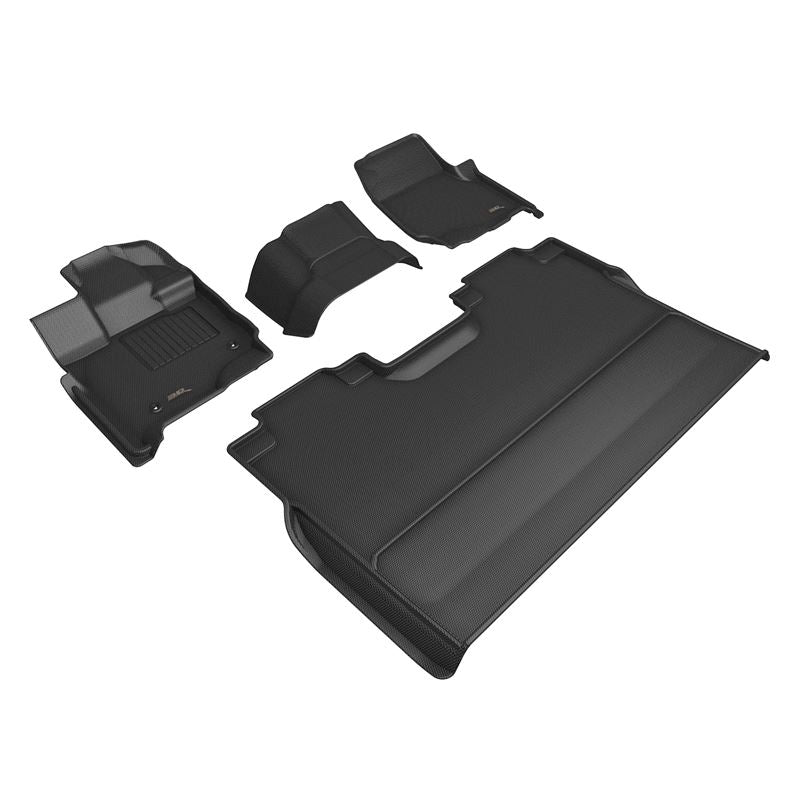 3D Maxpider FORD F-150 SUPERCREW 2015-2024 BENCH SEAT, KAGU BLACK R1 R2 (VINYL FLOOR, NO UNDERSEAT STORAGE) (L1FR17201509)