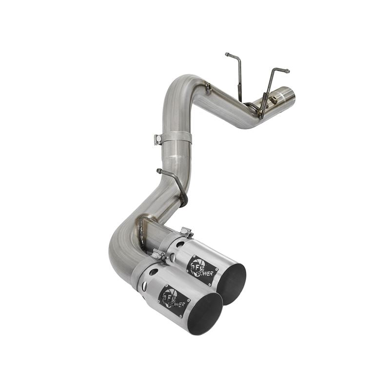 aFe Rebel XD 4 IN 409 Stainless Steel DPF-Back Exhaust w/Dual Polished Tips (49-44089-P)