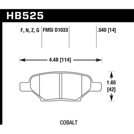 Hawk Performance HP Plus Brake Pads (HB525N.540)