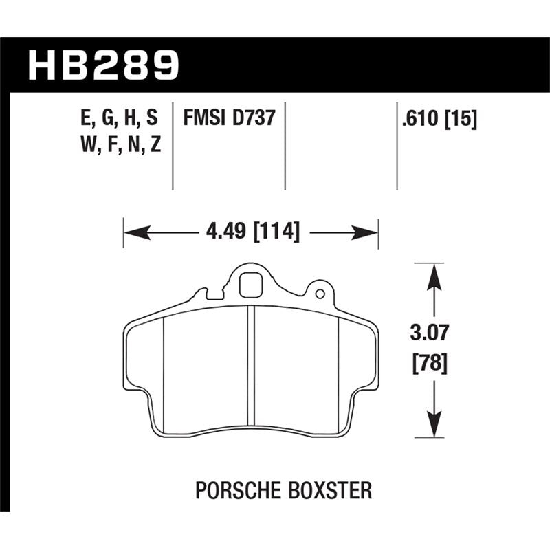 Hawk Performance Performance Ceramic Brake Pads (HB289Z.610)