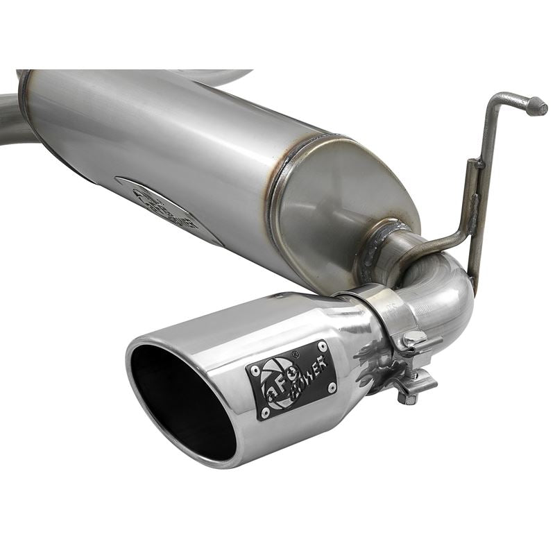 aFe Rebel Series 3 IN to 2-1/2 IN 409 Stainless Steel Cat-Back Exhaust w/ Polish Tip for 2018-2021 Jeep Wrangler(49-48096-P)