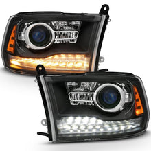 Load image into Gallery viewer, ANZO USA Projector Headlight Set w/Halo, w/Plank Style Switchback, Matte Black, Pair, OE Style, (111489)