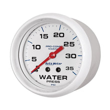 Load image into Gallery viewer, AutoMeter AutoGage 2-5/8in. / 35 PSI Mechanical Water Press Gauge - Marine White (200773)