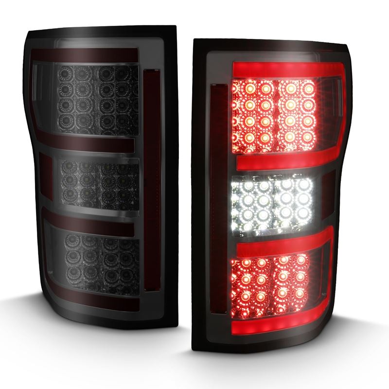 ANZO USA Tail Light Assembly, LED, Clear Lens, Smoke Housing, Red Light Bar, w/Sequential (311315)