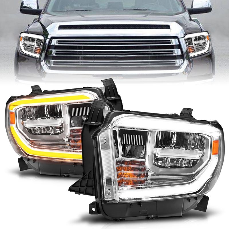 ANZO USA LED Crystal Headlight Set for 2021 Toyota Tundra (111534)