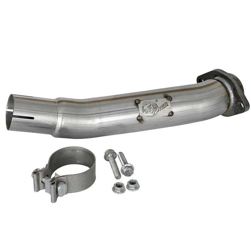 aFe Twisted Steel 2-1/2 IN 409 Stainless Steel Loop-Delete Downpipe (48-48024)