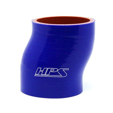 Load image into Gallery viewer, HPS 4&quot; ID, 3&quot; Long High Temp 4 ply Reinforced Silicone Offset Coupler Hose (HTSOC-400-BLUE)