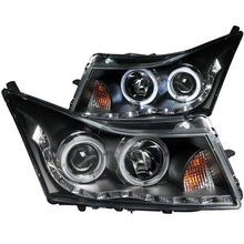 Load image into Gallery viewer, ANZO USA 2011-2015 Chevrolet Cruze Projector Headlights w/ Halo Black (LED Eyebrow) (121400)