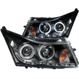 ANZO USA 2011-2015 Chevrolet Cruze Projector Headlights w/ Halo Black (LED Eyebrow) (121400)