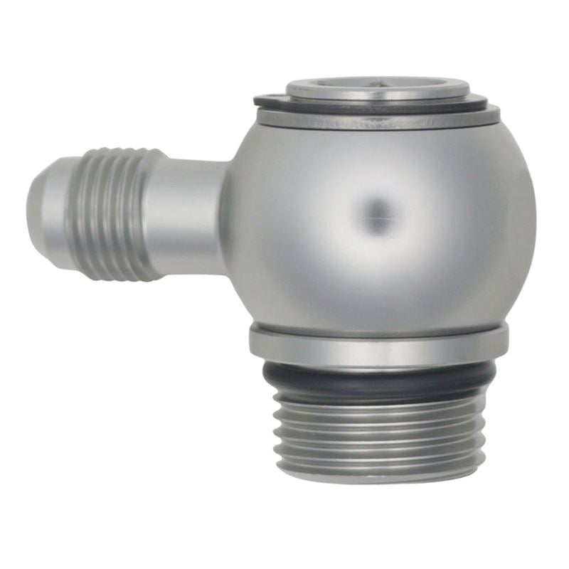 DeatschWerks 10AN ORB Male to 6AN Male Flare Low Profile 90-Degree Swivel - Anodized DW Titanium (6-02-0420)