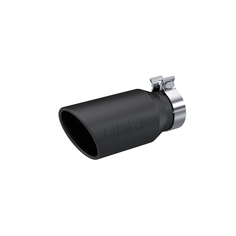 MBRP Exhaust 4.5in. OD 3.2in. let 10in. length Angled cut Rolled End BLK (T5196BLK)