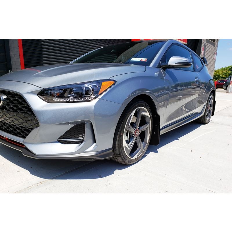 Rally Armor Black Mud Flap/Dark Grey Logo for 2019-2020 Hyundai Veloster (MF58-UR-BLK/DGRY)