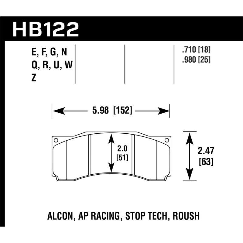 Hawk Performance Performance Ceramic Brake Pads (HB122Z.710)