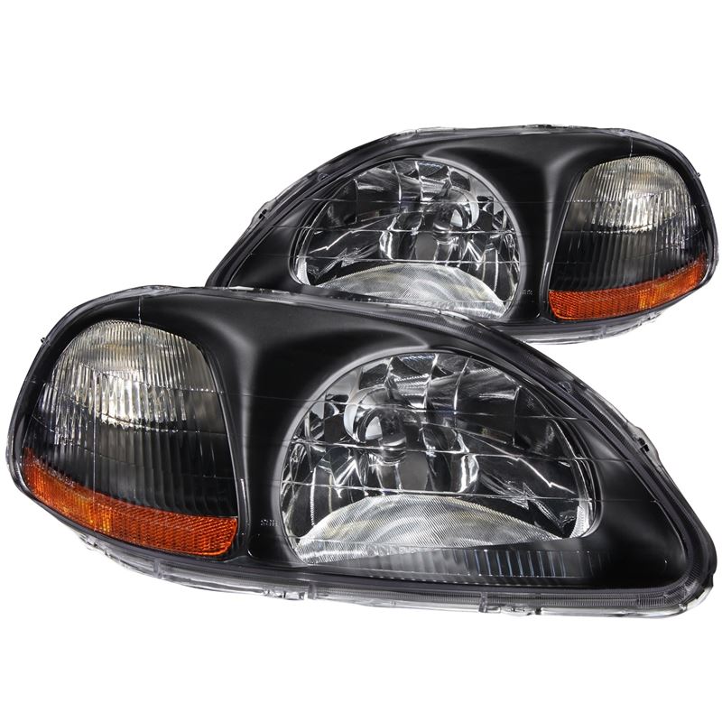 ANZO USA 1996-1998 Honda Civic Crystal Headlights Black (121067)