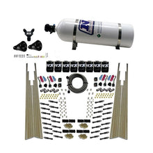 Load image into Gallery viewer, Nitrous Express 8 Cyl Dry Direct Port Four Stage 8 Solenoids Nitrous Kit (200-600HP) w/15lb Bottle (93306-15)