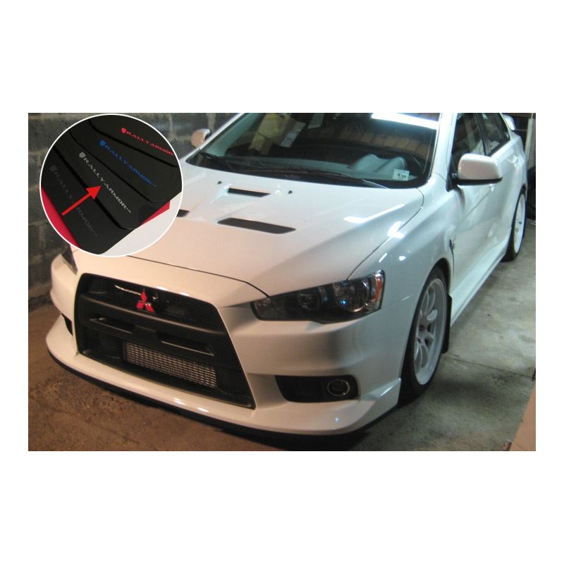 Rally Armor Black Mud Flap/Silver Logo for 2008-2015 Mitsubishi Lancer (MF10-UR-BLK/SIL)