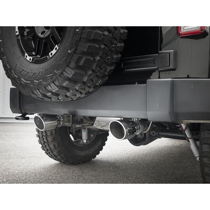 aFe Rebel Series 2-1/2 IN 409 Stainless Steel Axle-Back Exhaust w/ Polished Tips (49-48061-P)