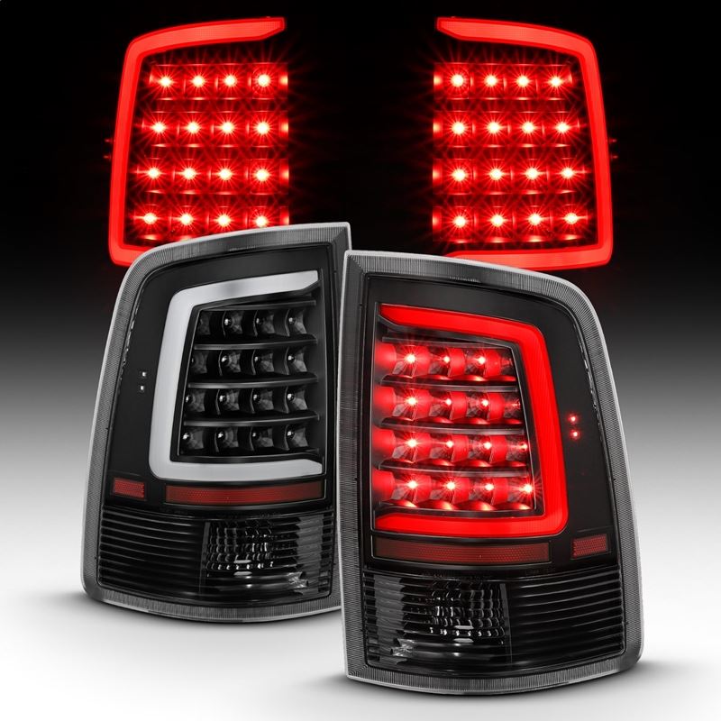 ANZO USA Tail Light Assembly, LED, Clear Lens, Black Housing, w/Plank Style Design, Pair, (311318)