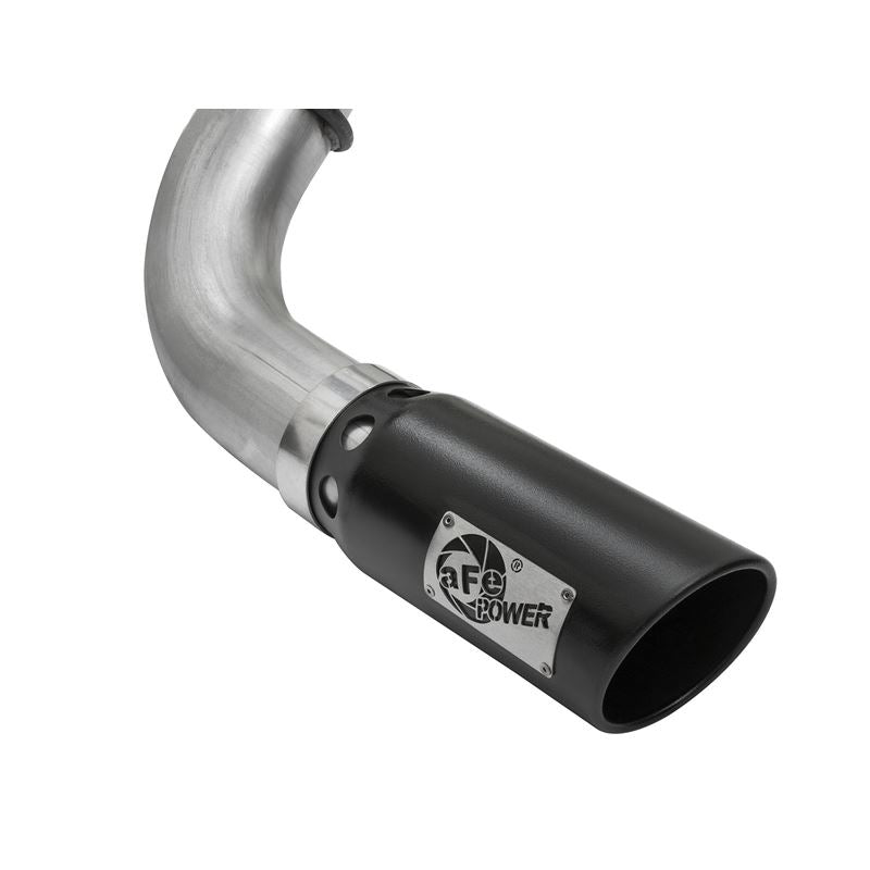 aFe Large Bore-HD 4 IN DPF-Back Stainless Steel Exhaust System w/Black Tip (49-46113-B)