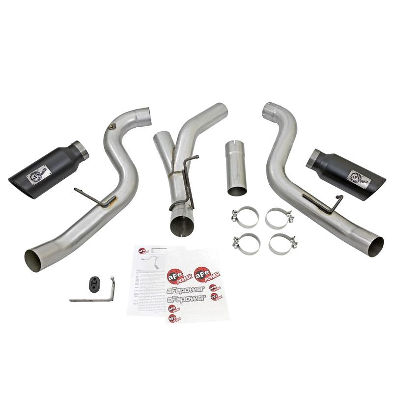 aFe ATLAS 4 IN Aluminized Steel DPF-Back Exhaust System w/Black Tip (49-04080-B)