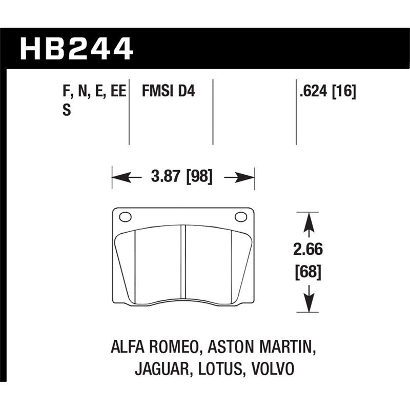 Hawk Performance ER-1 Disc Brake Pad (HB244D.624)