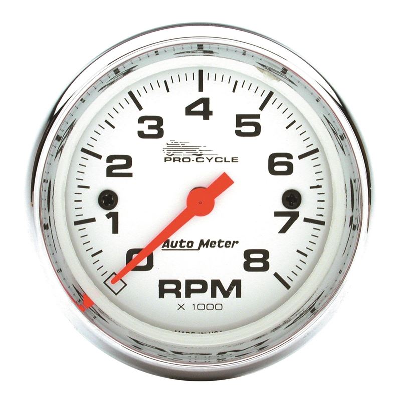 AutoMeter Pro-Cycle Gauge Tach 2 5/8in 8K Rpm 2and4 Cylinder White (19305)