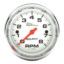 Load image into Gallery viewer, AutoMeter Pro-Cycle Gauge Tach 2 5/8in 8K Rpm 2and4 Cylinder White (19305)