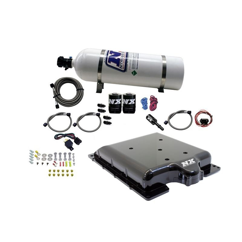 Nitrous Express Dodge Hellcat/Demon Supercharger Lid Nitrous Kit (100-400HP) w/15lb Bottle (20972-15)