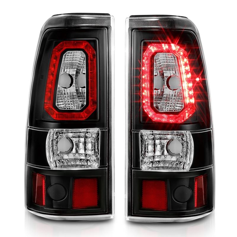 ANZO USA Tail Light Assembly, LED, Clear Lens, Black Housing, Pair, (311327)