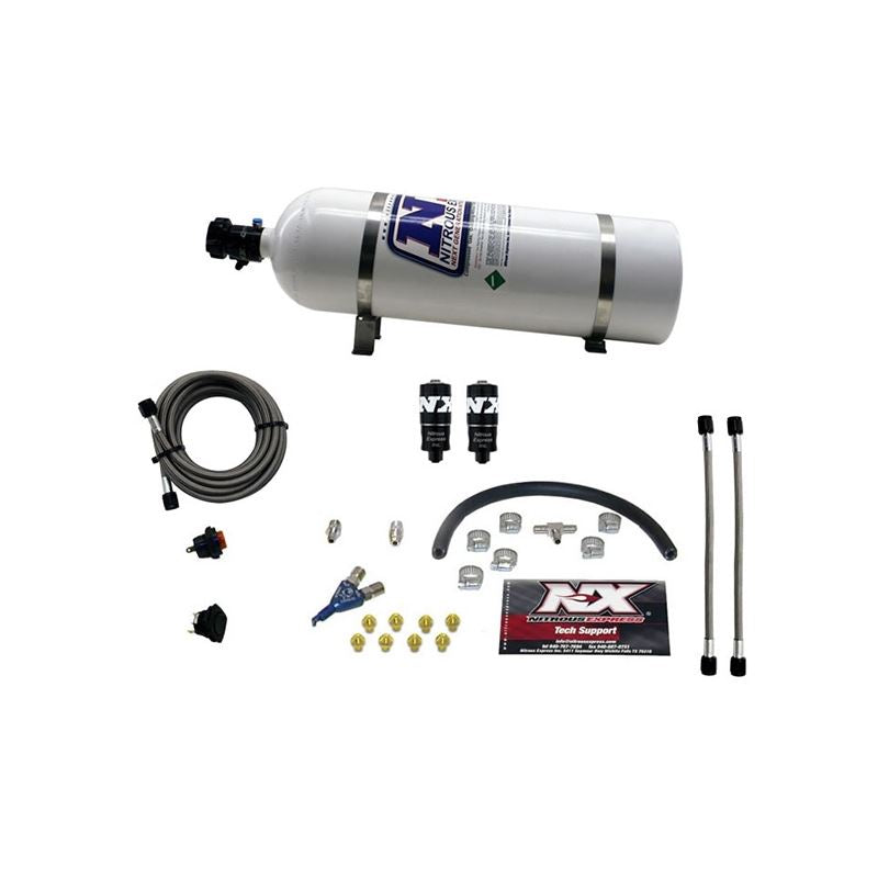 Nitrous Express Hitman EFI Single Nozzle Piranha Nitrous Kit (35-75HP) w/15lb Bottle (20001-15)