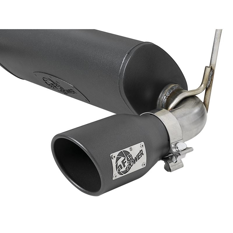 aFe Rebel Series 2-1/2 IN 304 Stainless Steel Cat-Back Exhaust System w/ Black Tips (49-38066-B)