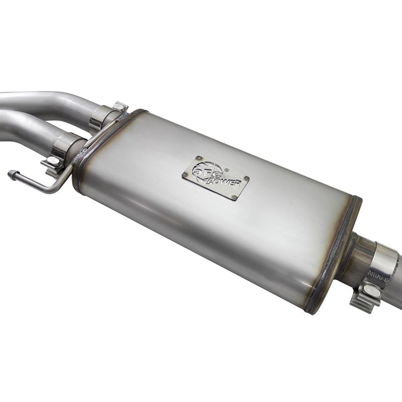 aFe Rebel Series 3 IN to 2-1/2 IN 409 Stainless Steel Cat-Back Exhaust w/Black Tip (49-43081-B)