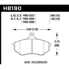 Load image into Gallery viewer, Hawk Performance HPS Brake Pads (HB190F.600)