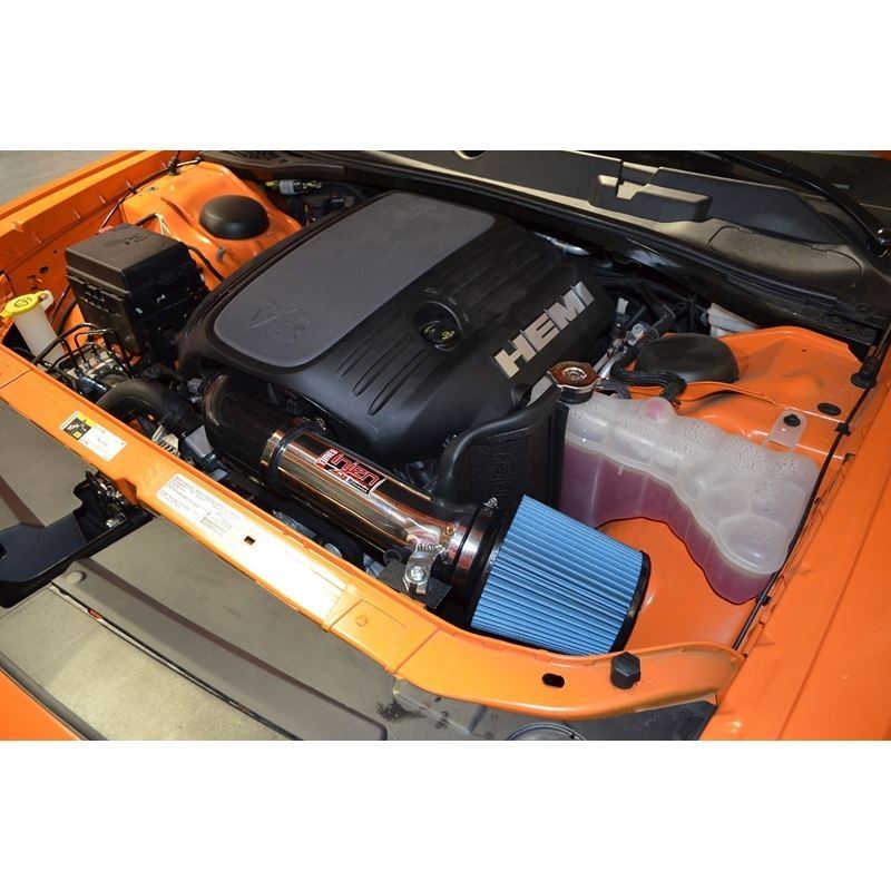 Injen 2014 Dodge Challenger Hemi 5.7L V8 Wrinkle Black Power-Flow Air Intake System with Heat Shield (PF5063WB)