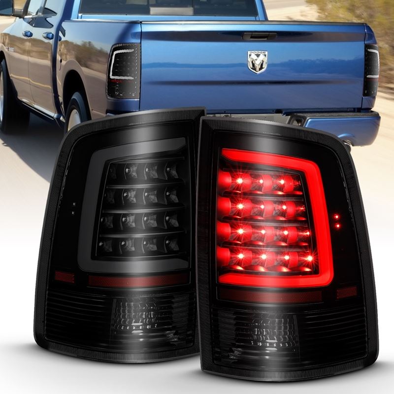 ANZO USA Tail Light Assembly, LED, Smoke Lens, Black Housing, w/Plank Style Design, Pair, (311319)