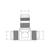 HPS Male AN Bulkhead Tee Adapter (AN834-10)