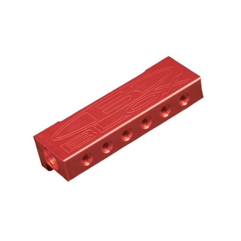 Blox Racing Billet 6-Port Vacuum Manifold Kit - Red (BXAC-00403-RD)