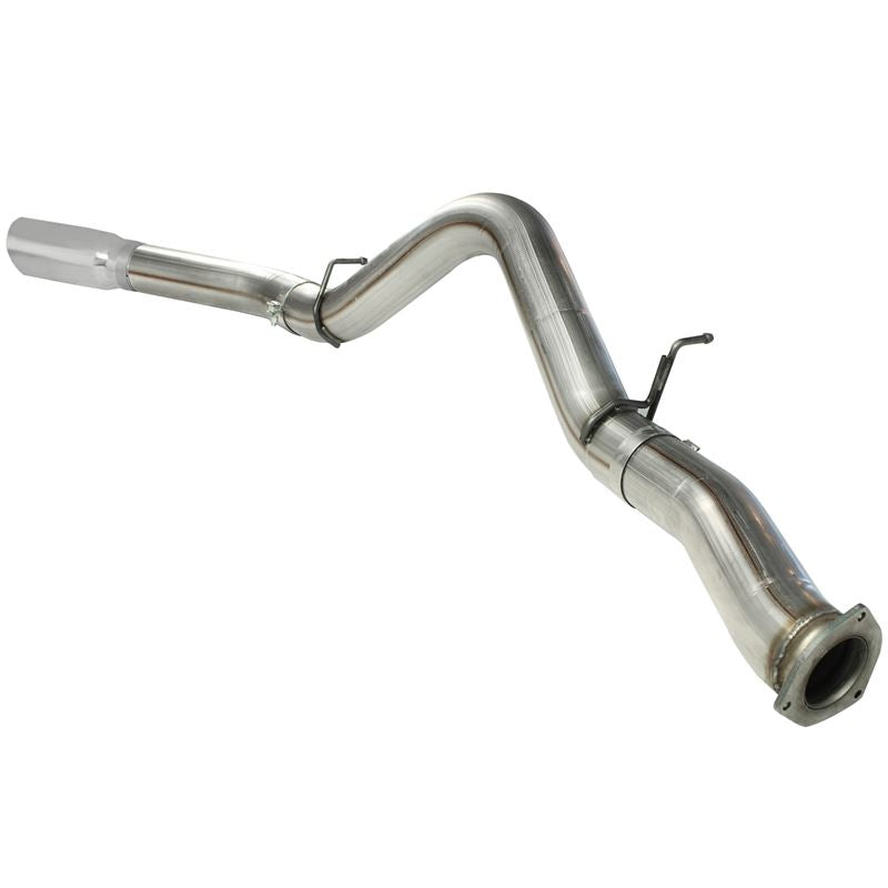 aFe Large Bore-HD 5 IN 409 Stainless Steel DPF-Back Exhaust System w/Polished Tip (49-44040-P)