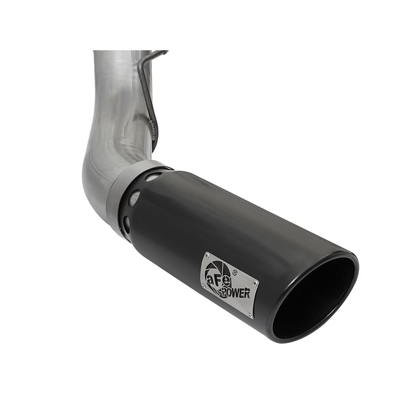 aFe Large Bore-HD 5 IN 409 Stainless Steel DPF-Back Exhaust System w/Black Tip (49-43090-B)